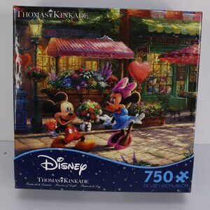 Thomas Kinkade "Mickey and Minnie Cafe" 750 Piece Puzzle * Complete * 24 x 18